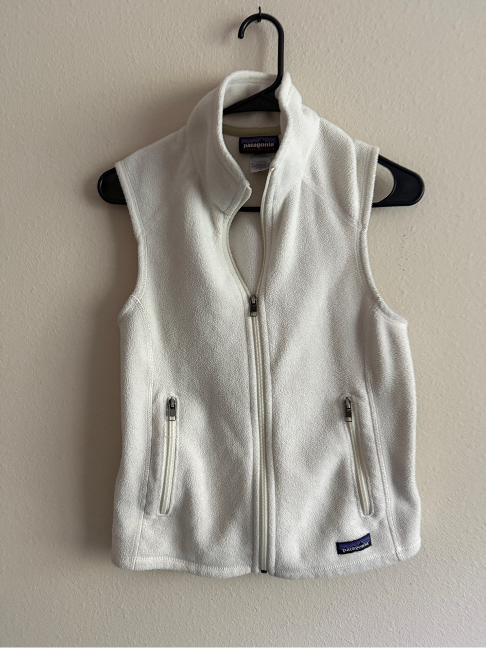 Patagonia White Women's Fleece Vest with Zip Pockets